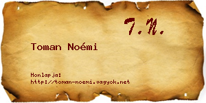 Toman Noémi névjegykártya